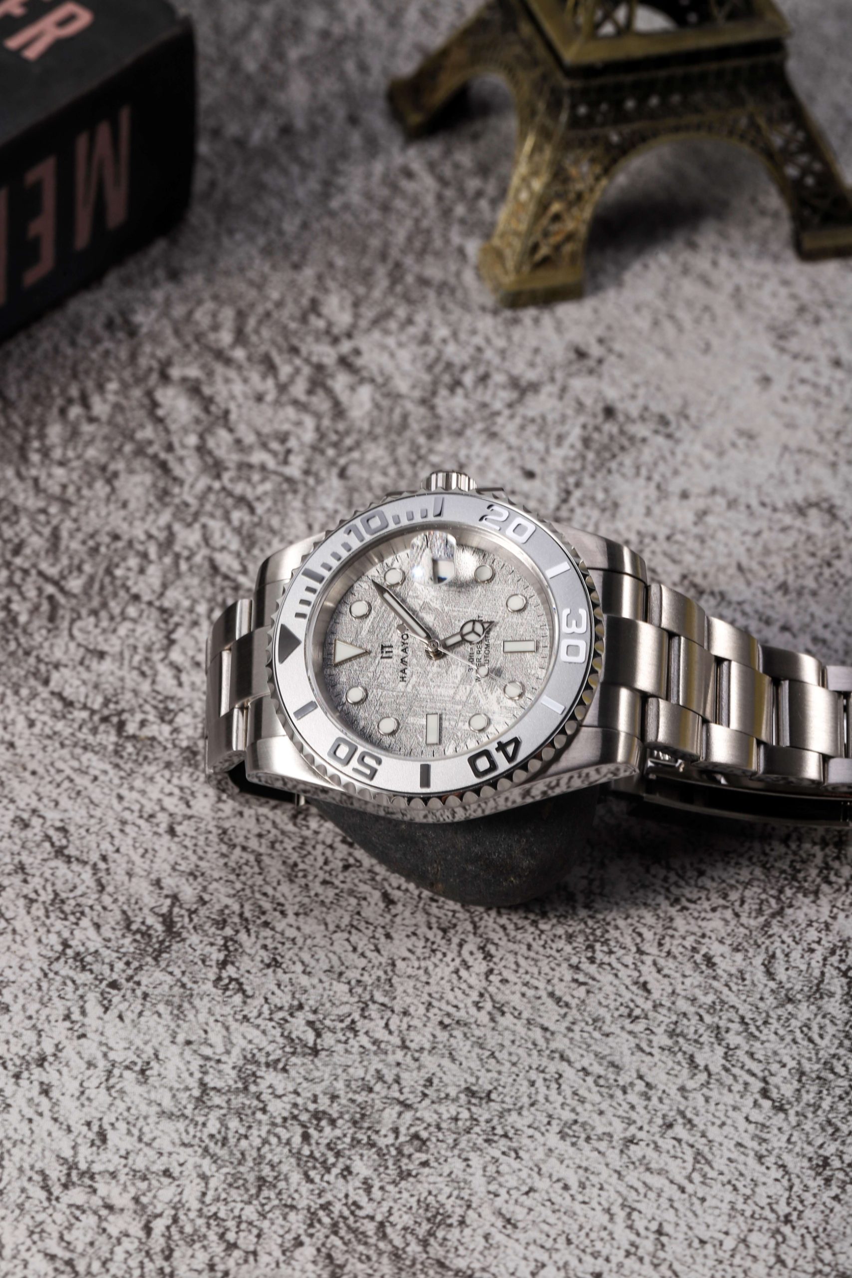 メテオライト仕様 自動巻き腕時計 KNIS KYOTO】メテオライト 日本製 自動巻き 腕時計 革ベルト